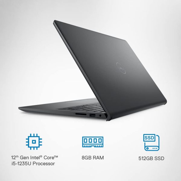 Buy Dell Inspiron 3520 D560871WIN9B Black 15-inch Laptop | Windows 11 and MS Office 2021 | Intel Core i5-1235U | 8GB RAM and 512GB SSD | FHD WVA AG 120Hz 250 Nits