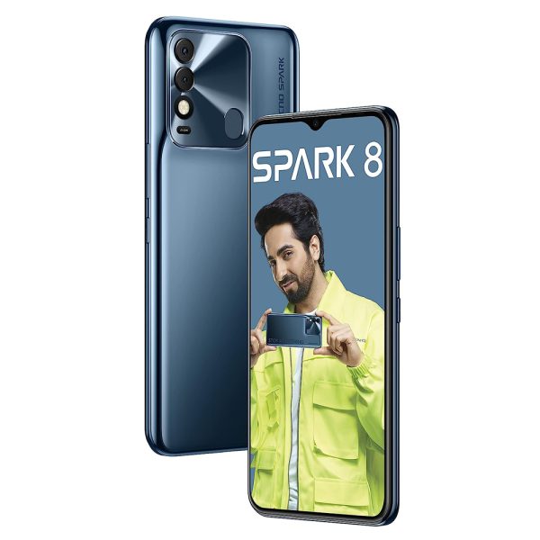 Buy Tecno Spark 8 Atlantic Blue (4GB RAM 64GB Storage) | 16MP Dual AI Camera | 8MP Selfie Camera with Dual Flashlight